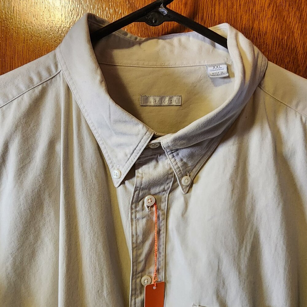 Men's 2XL Nordstrom Halogen Cream Short Sleeve Button Down Shirt